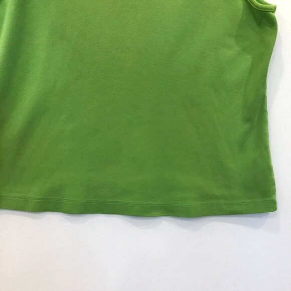 Lands' End Sleeveless Tank Cotton Boxy Women's Sz M 10-12 Lime Green Activewear - Picture 4 of 11